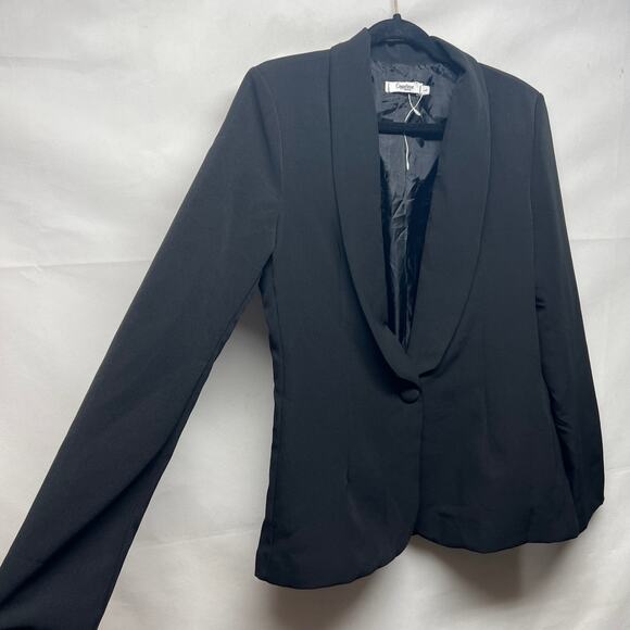Copperose Paris Button Front Women's Black Blazer Jacket Size Large - Picture 3 of 10